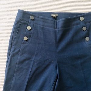 Navy high waisted, wide leg dress pants